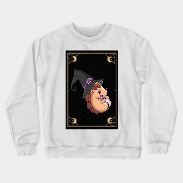 witchy hedgehog halloween Crewneck Sweatshirt by Salahboulehoual